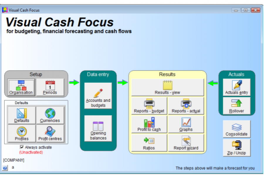 screenshot of Visual Cash Focus